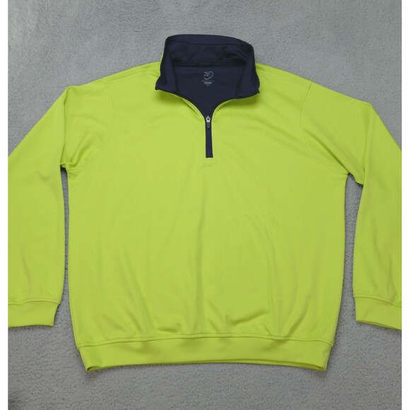 Zero Restriction Tour Series 1/4 Zip Pullover Sweater Mens Large Yellow Long - Picture 1 of 16